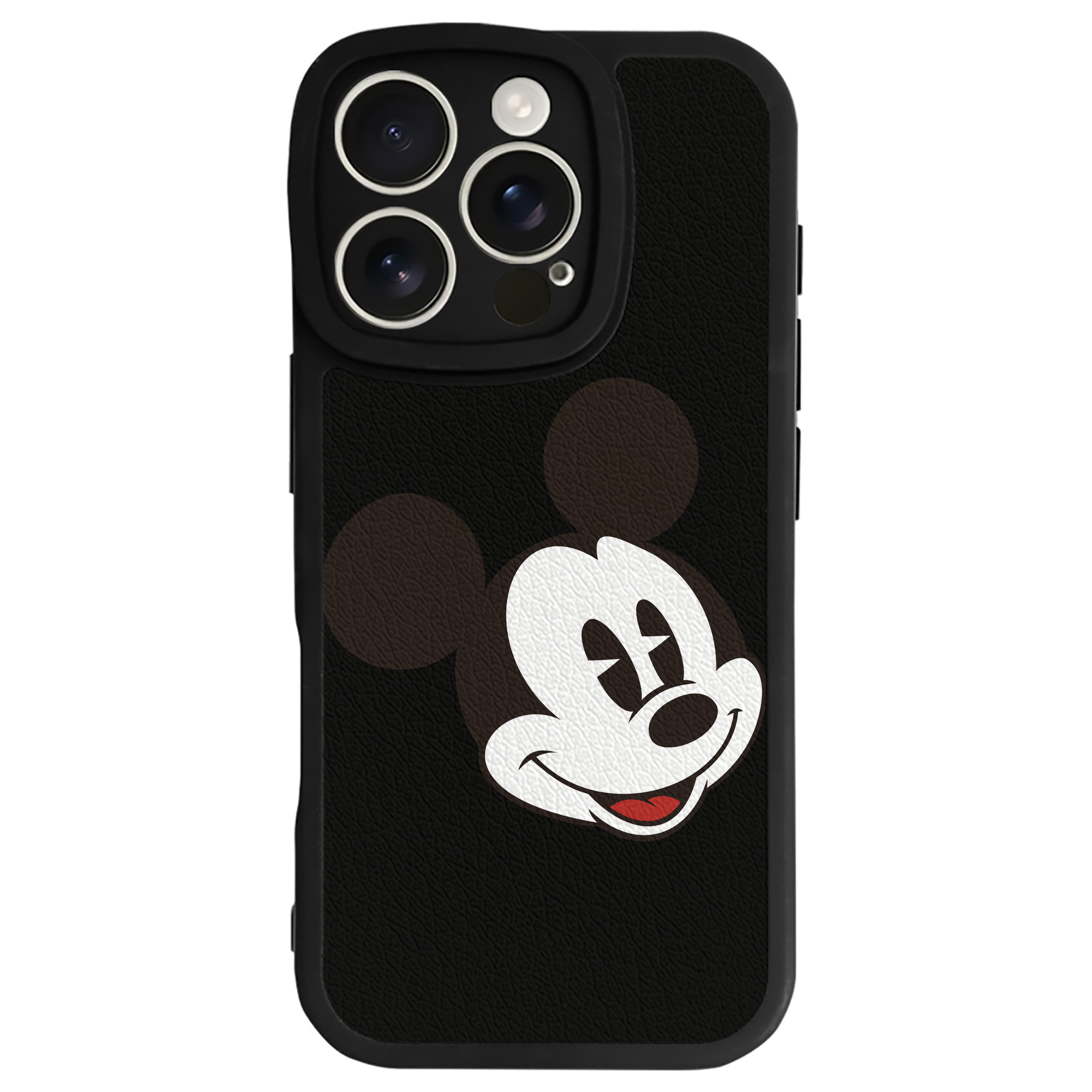 （画像用） ミッキーマウス Mickey Mouse 【iPhone 16シリーズ対応】シリコンスマホケース（レザー調） 材質：シリコン